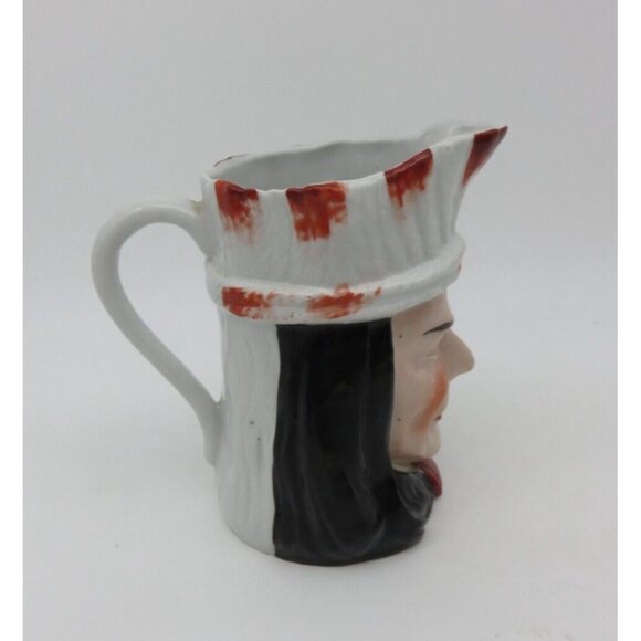 Native American Indian Chief Face Jug Creamer Made In Germany 6" Vintage - Picture 4 of 9